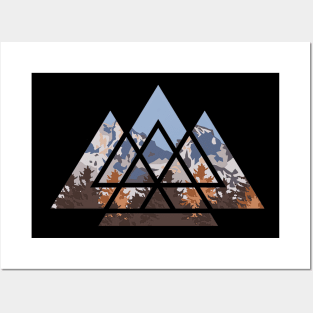 Sacred Geometry Triangles Misty Forest Posters and Art